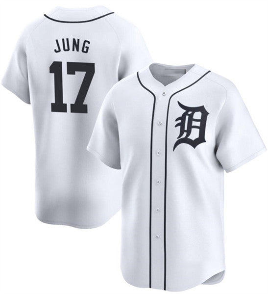 Detroit Tigers #17 Jace Jung White AmberGomez 2024 Home Limited Stitched Jersey