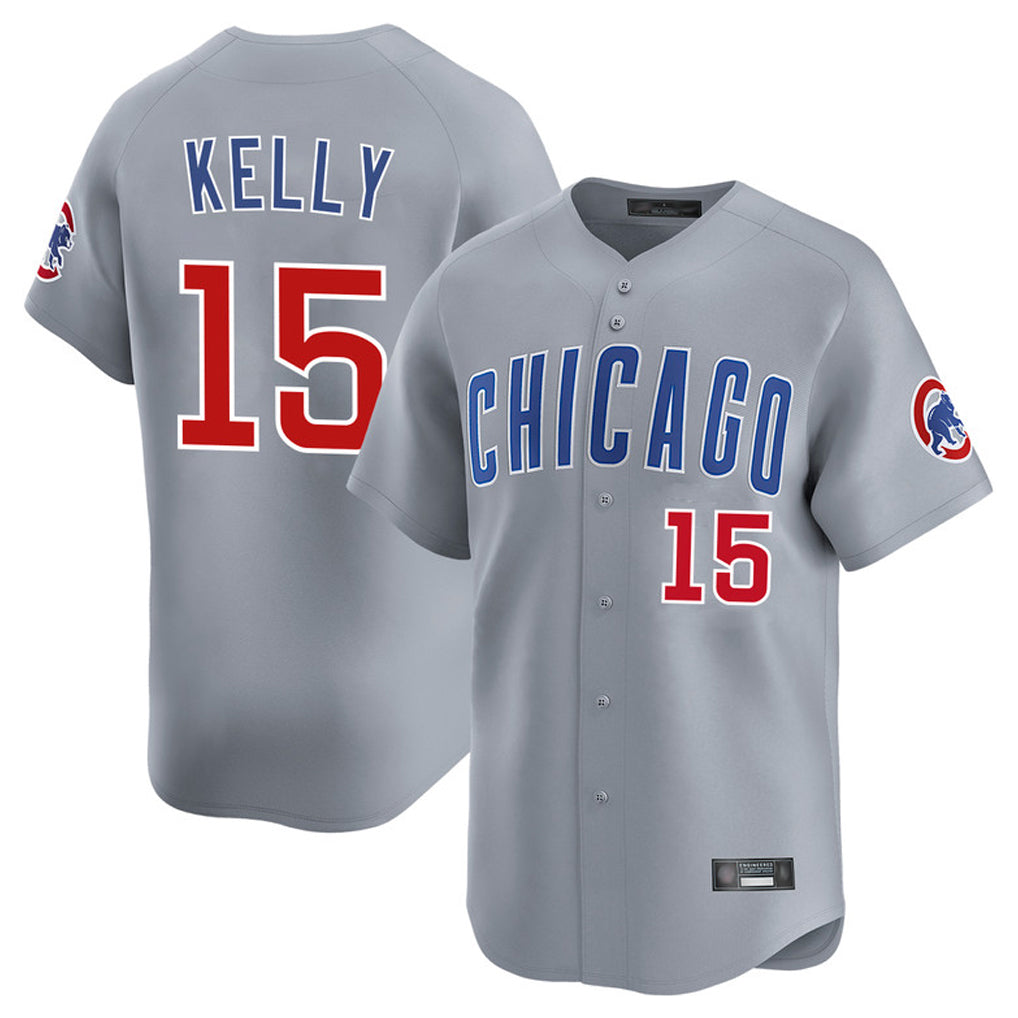 Chicago Cubs #15 Carson Kelly Player Gray AmberGomez Road Limited Home Stitched Jerseys