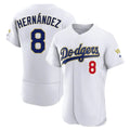 Los Angeles Dodgers #8 Enrique Hern¨¢ndez Player Gold White AmberGomez 2026 Collection Stadium Limited Elite Stitched Jerseys