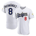 Los Angeles Dodgers #8 Enrique Hern¨¢ndez Player Gold White AmberGomez 2026 Collection Stadium Limited Elite Stitched Jerseys