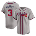 Atlanta Braves #3 Dale Murphy Player Gray AmberGomez Limited Home Game Stitched Jerseys