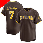 San Diego Padres #7 Ha-Seong Kim Brown AmberGomez Cool Base Stitched Jersey