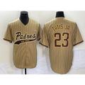 San Diego Padres #23 Fernando Tatis Jr Tan AmberGomez NEW 2023 Cool Base Stitched Jersey