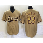 San Diego Padres #23 Fernando Tatis Jr Tan AmberGomez NEW 2023 Cool Base Stitched Jersey