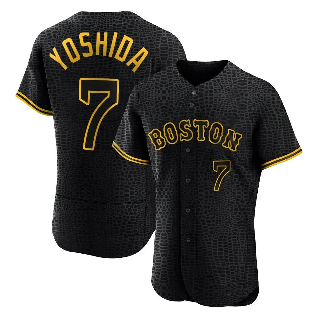 Boston Red Sox #7 Masataka Yoshida Player Black AmberGomez Snake Skin City Limited Elite Home Stitched Jerseys