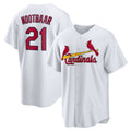 St. Louis Cardinals #21 Lars Nootbaar White AmberGomez Home Replica Jersey