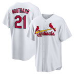 St. Louis Cardinals #21 Lars Nootbaar White AmberGomez Home Replica Jersey