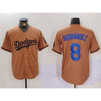 Los Angeles Dodgers #8 Kike Hernandez Olive AmberGomez Cool Base Limited Stitched Jersey