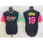 San Diego Padres #19 Tony Gwynn Black AmberGomez City Connect Cool Base Stitched Jersey 2