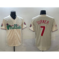 Philadelphia Phillies #7 Trea Turner Cream AmberGomez Phanatic Limited Stitched Jersey