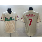 Philadelphia Phillies #7 Trea Turner Cream AmberGomez Phanatic Limited Stitched Jersey