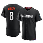 Baltimore Orioles #8 Cal Ripken Player Black AmberGomez City Connect Limited Elite Home Game Stitched Jerseys