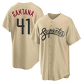 Arizona Diamondbacks #41 Carlos Santana Player Tan AmberGomez City Connect Home Game Stitched Jerseys