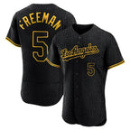 Los Angeles Dodgers #5 Freddie Freeman Player Black AmberGomez Snake Skin City Limited Elite Home Stitched Jerseys