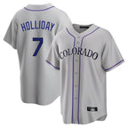 Colorado Rockies #7 Matt Holliday Player Gray AmberGomez Game Home Stitched Jerseys
