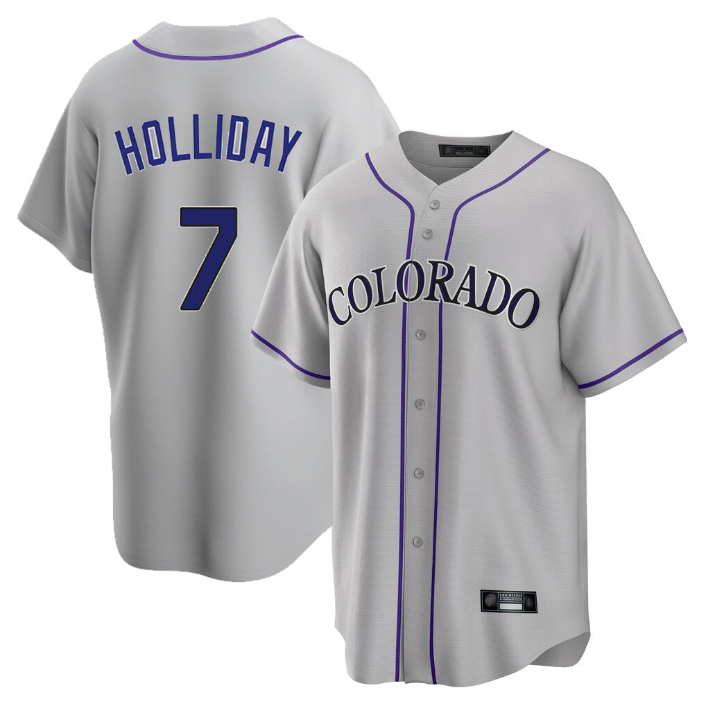 Colorado Rockies #7 Matt Holliday Player Gray AmberGomez Game Home Stitched Jerseys