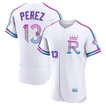 Kansas City Royals #13 Salvador Perez Player White AmberGomez 2026 City Connect Limited Elite Home Stitched Jerseys