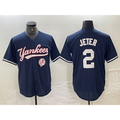 New York Yankees #2 Derek Jeter Navy AmberGomez With Patch Cool Base Stitched Jersey
