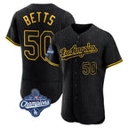 Los Angeles Dodgers #50 Mookie Betts Player Black AmberGomez World Series Meet Snake Skin City Limited Elite Home Stitched Jerseys