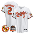 Baltimore Orioles #2 Gunnar Henderson Player White AmberGomez 30th Anniversary of 2131 Home Game Stitched Jerseys