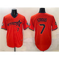 Houston Astros #7 C.J. Stroud Orange AmberGomez 2025 City Connect With Texas Patch Limited Stitched Jersey