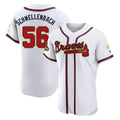 Atlanta Braves #56 Spencer Schwellenbach Player White Gold AmberGomez Limited Elite Home Game Stitched Jerseys