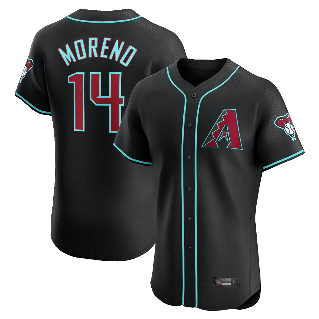 Arizona Diamondbacks #14 Gabriel Moreno Player Black AmberGomez Limited Elite Home Game Stitched Jerseys