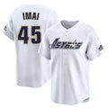 Houston Astros #45 Tatsuya Imai Player White AmberGomez Throwback Cooperstown Collection Limited Stitched Jerseys