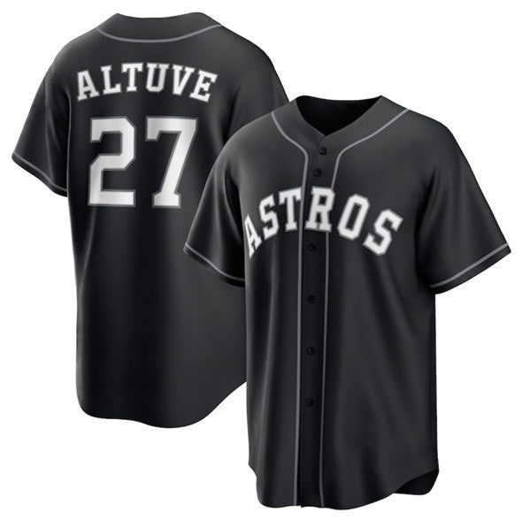 Houston Astros #27 Jose Altuve Black AmberGomez Lights Out Limited Stitched Jersey