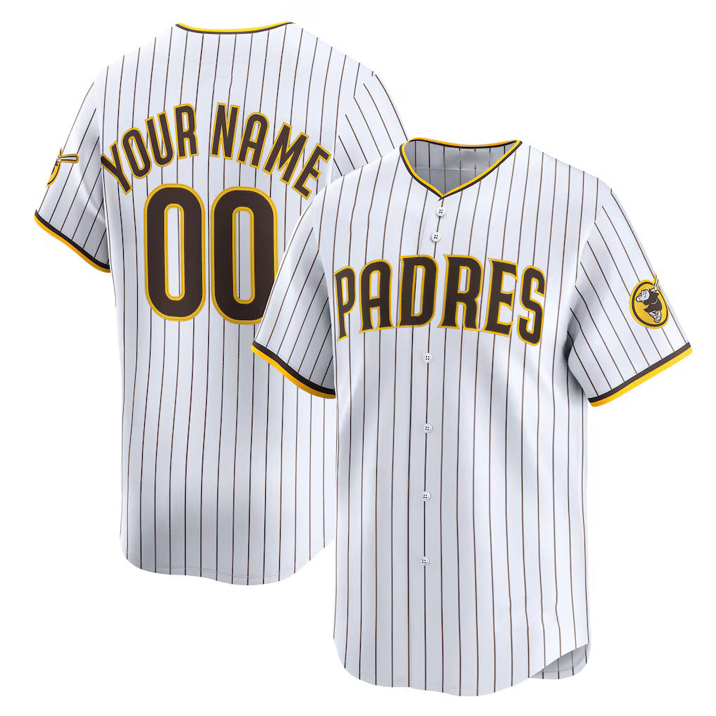 Custom San Diego Padres White AmberGomez Home Limited Jersey