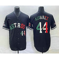 Houston Astros #44 Yordan Alvarez Number Mexico Black AmberGomez Cool Base Stitched Jersey