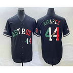 Houston Astros #44 Yordan Alvarez Number Mexico Black AmberGomez Cool Base Stitched Jersey