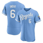 Kansas City Royals #6 Jonathan India Player Light Blue AmberGomez Alt Limited Elite Home Stitched Jerseys