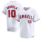 Los Angeles Angels #10 Gio Urshela White AmberGomez Home Limited Stitched Jersey
