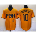 Pittsburgh Pirates #10 Bryan Reynolds Number Gold AmberGomez 2023 City Connect Stitched Jersey 2