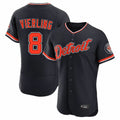 Detroit Tigers #8 Matt Vierling Player Navy AmberGomez Limited Elite Home Game Stitched Jerseys
