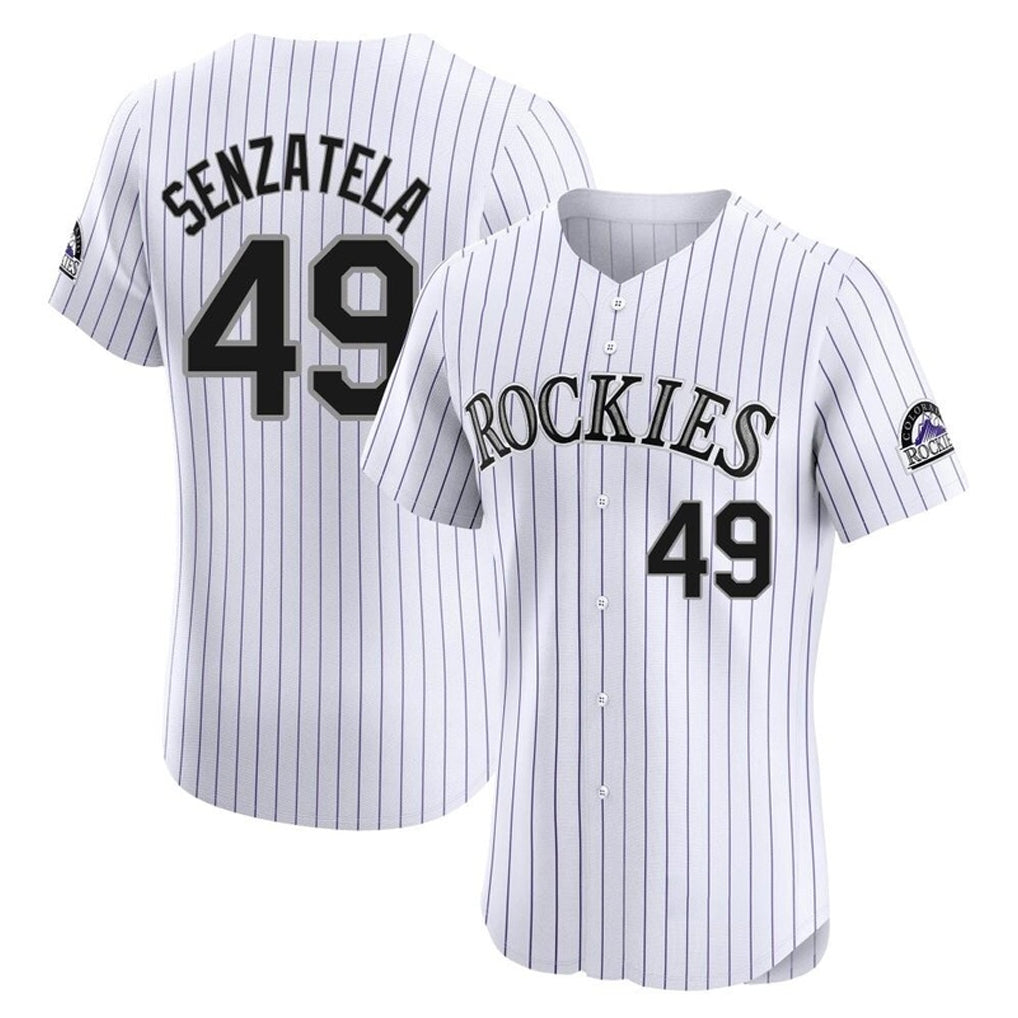 Colorado Rockies #49 Antonio Senzatela Player White AmberGomez Limited Elite Home Stitched Jerseys