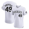 Colorado Rockies #49 Antonio Senzatela Player White AmberGomez Limited Elite Home Stitched Jerseys