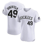 Colorado Rockies #49 Antonio Senzatela Player White AmberGomez Limited Elite Home Stitched Jerseys