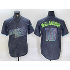 Tampa Bay Rays #18 Shane McClanahan Charcoal AmberGomez 2024 City Connect Limited Stitched Jersey