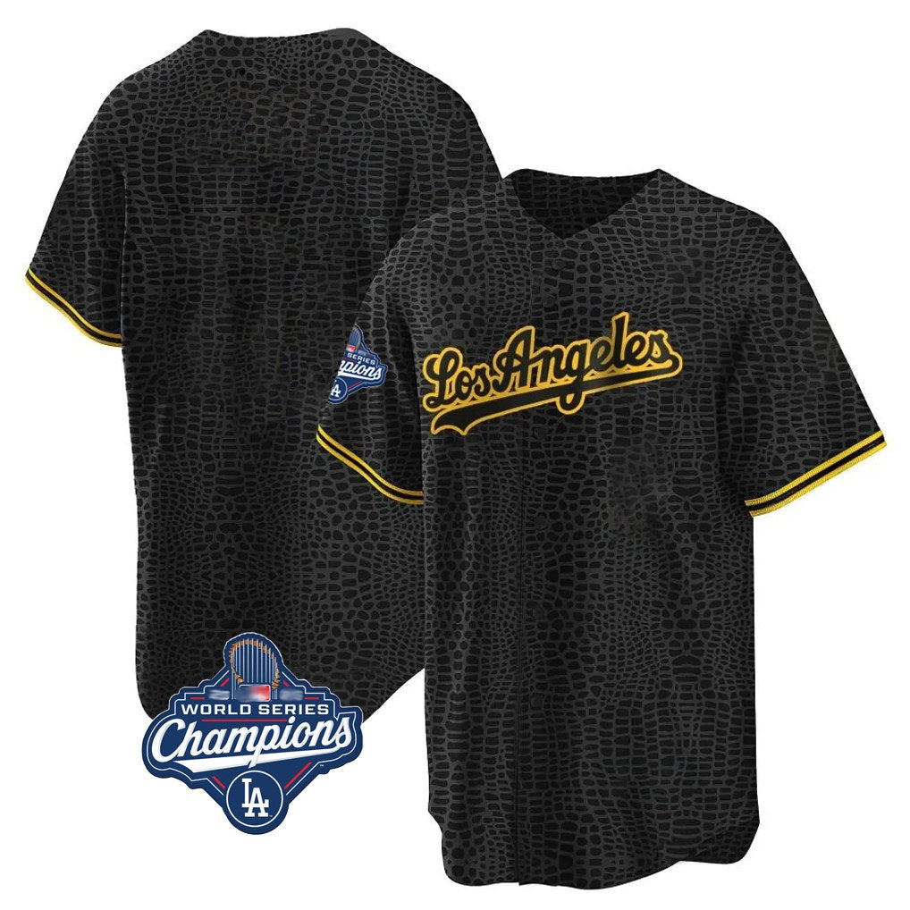 Los Angeles Dodgers Blank Player Black Gold AmberGomez Limited Home World Series Meet Stitched Jerseys