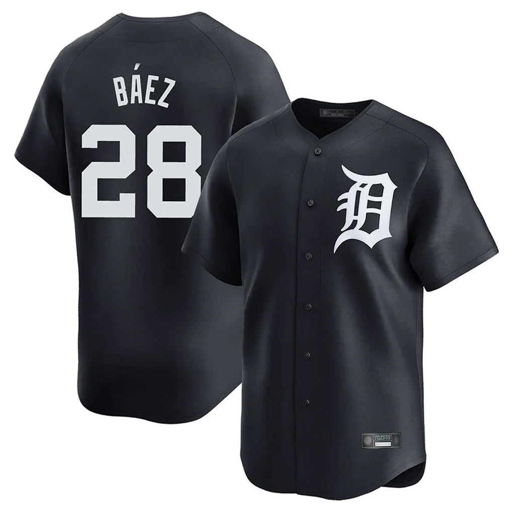Detroit Tigers #28 Javier Baez Player Navy AmberGomez Home Limited Game Stitched Jerseys