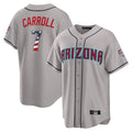 Arizona Diamondbacks #7 Corbin Carroll Player Gray AmberGomez USA 250 Fourth of July Home Game Stitched Jerseys