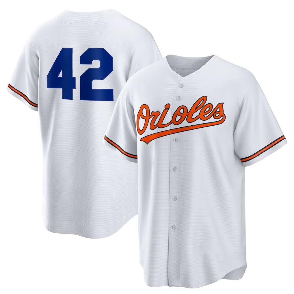Baltimore Orioles #42 Jackie Robinson White AmberGomez Home 2025 Day Replica Jersey