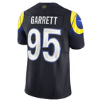LA.Rams #95 Myles Garrett Dark Blue Rivalries Collection Stitched Limited Jersey AmberGomez