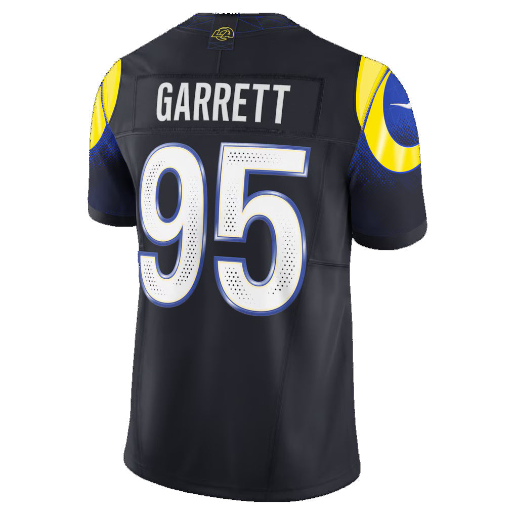 LA.Rams #95 Myles Garrett Dark Blue Rivalries Collection Stitched Limited Jersey AmberGomez