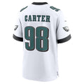 P.Eagles #98 Jalen Carter White Game Jersey AmberGomez