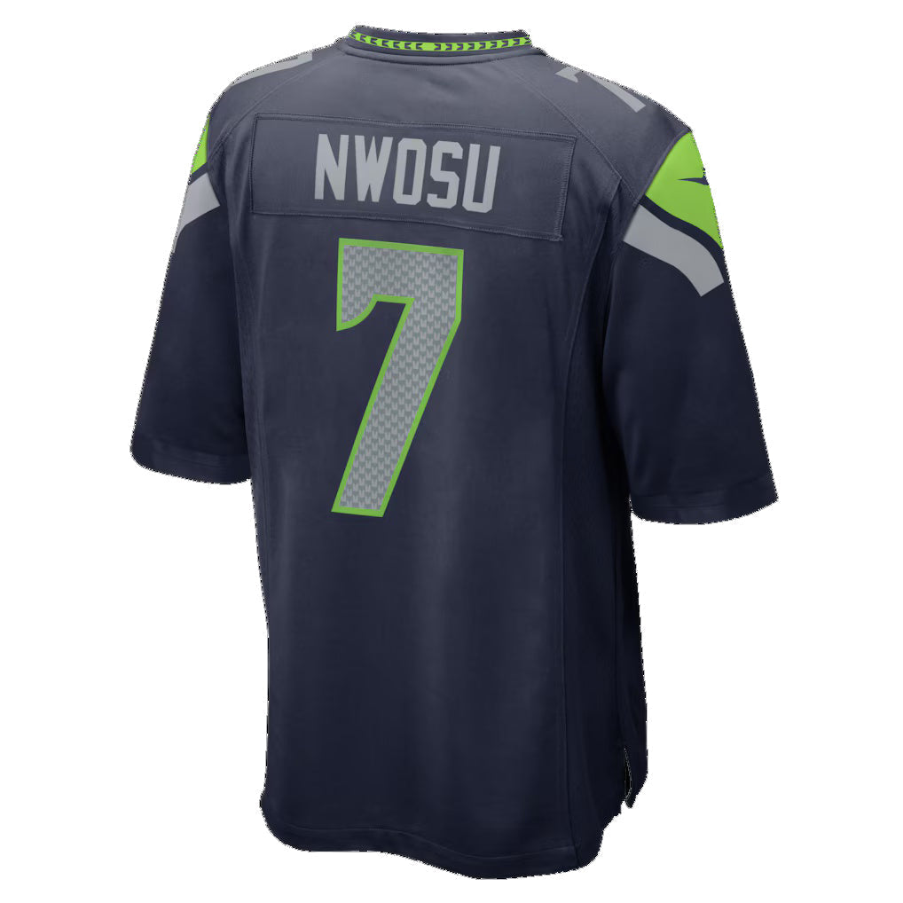 S.Seahawks #7 Uchenna Nwosu College Navy Team Game Jersey AmberGomez