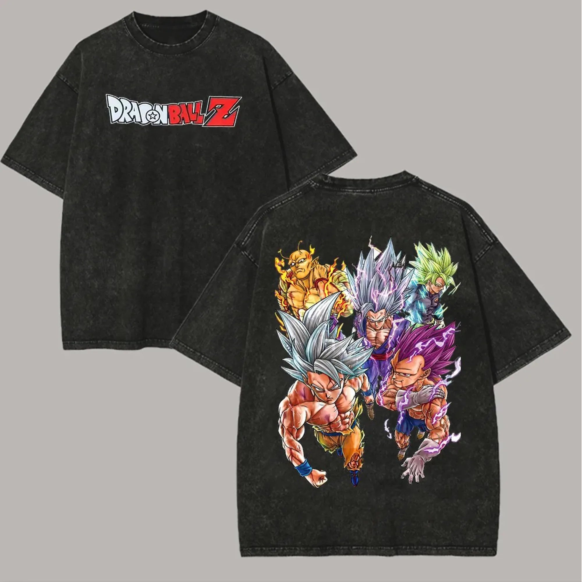 Dragon Ball Goku Oversized Anime T-shirt Man Women Vintage Washed Short Sleeve Tee Streetwear Loose Casual Top Summer Y2k