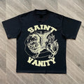 SAINT VANITY Ins The Same Style, Letter Printing Casual Short-sleeved T-shirt for Men and Women Breathable Oversized T Shirt